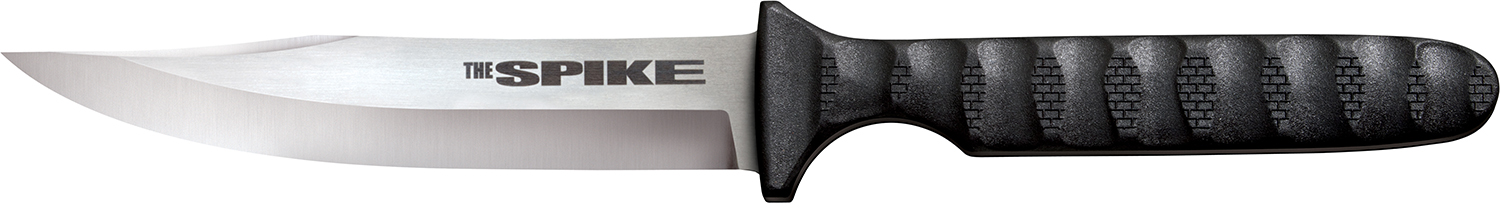 Cold Steel CS-53NBS Spike  4″ Fixed Bowie Plain 4116 Stainless Steel Blade/Black Scalloped Griv-Ex Handle Includes Sheath