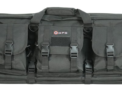 GPS Bags DRC36 Double Rifle Case 36″ Black 600D Polyester w/ 2 Padded Pistol Sleeves MOLLE Webbing & Lockable Zippers