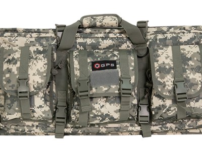 GPS Bags DRC36ACU Double Rifle Case 36″ A-TACS AU 600D Polyester w/ 2 Padded Pistol Sleeves MOLLE Webbing & Lockable Zippers