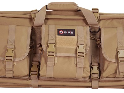 GPS Bags DRC36FDE Double Rifle Case 36″ Flat Dark Earth 600D Polyester w/ 2 Padded Pistol Sleeves MOLLE Webbing & Lockable Zippers