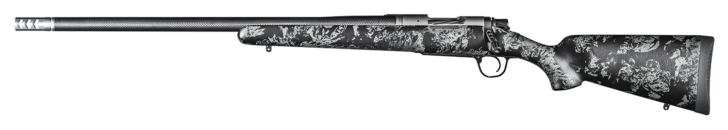 Christensen Arms 8010618400 Ridgeline FFT 300 PRC 3+1 22″ Carbon Fiber/Threaded Barrel, Stainless Steel, Black with Gray Accents Stock, Left Hand