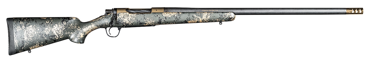 Christensen Arms 8010619500 Ridgeline FFT 28 Nosler 3+1 22″ Carbon Fiber/Threaded Barrel, Burnt Bronze Cerakote, Green with Black/Tan Accents Stock