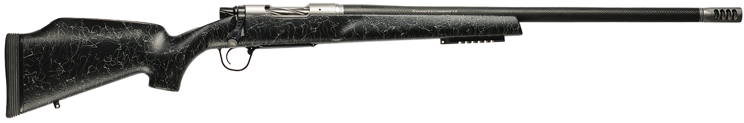 Christensen Arms 8011001200 Traverse  7mm Rem Mag 3+1 26″ Threaded Barrel, Natural Stainless, Black with Gray Webbing Stock