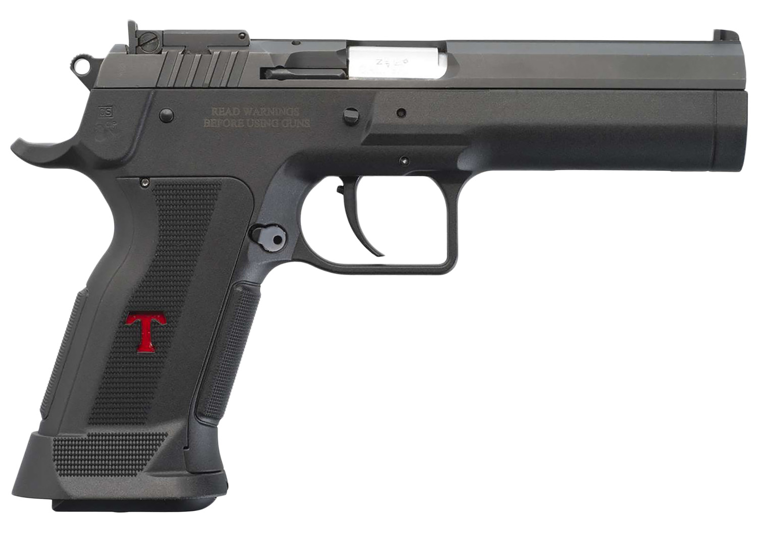 Tanfoglio IFG TFSTOCK3P40 Stock III  Full Size 40 S&W 13+1, 4.44″ Black Polygonal Rifled Barrel, Black Serrated Slide, Black Polymer Frame w/Beavertail, Polymer Grip