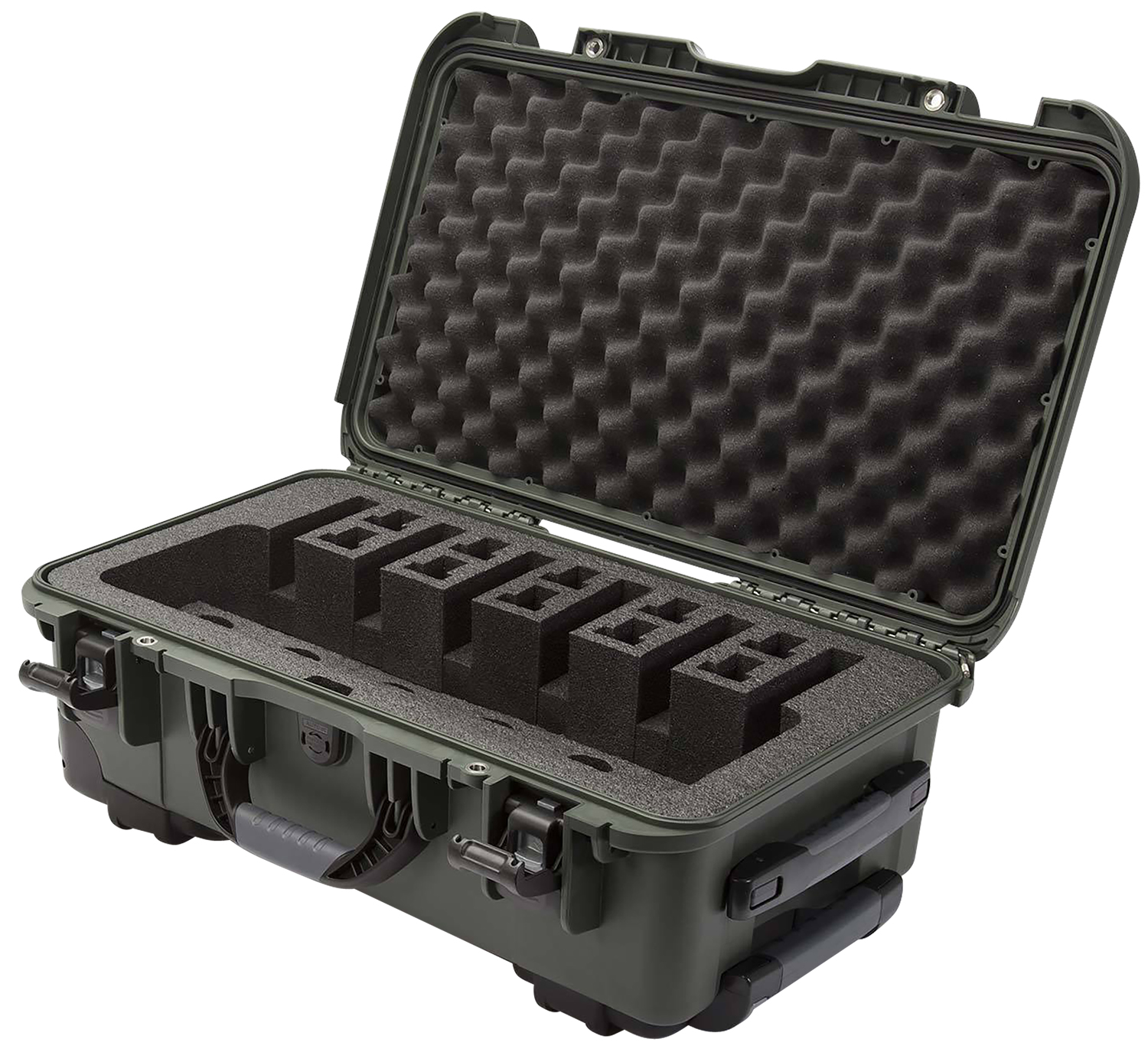 Nanuk 9356UP6 935 6 Up Pistol Case Olive Polymer w/ Closed-Cell Foam Padding 22″ L x 14″ W x 9″ H Interior Dimensions