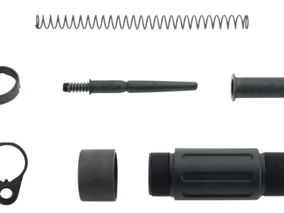 TacFire MAR139C Short Buffer Tube System  Black Anodized Aluminum with QD End Plate for AR Pistol Platform