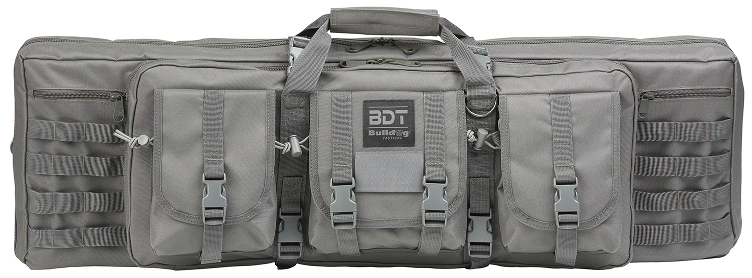 Bulldog BDT6037SG BDT Tactical Double 37″ Seal Gray Nylon, 3 Accessory Pockets, Deluxe Padded Backstraps Lockable Zippers, Padded Internal Divider