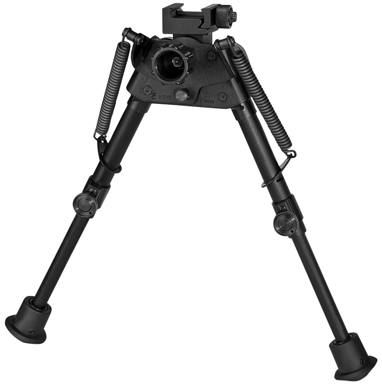 Harris Bipods S-BR2P Swivel BR Picatinny, 6-9″, Black Steel/Aluminum, Self Leveling Legs, Rubber Feet