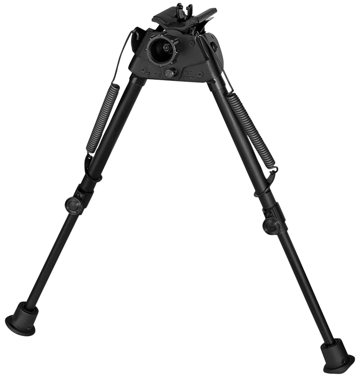 Harris Bipods S-L2 Swivel L Swivel Stud, 9-13″, Black Steel/Aluminum, Self-Leveling Legs, Rubber Feet