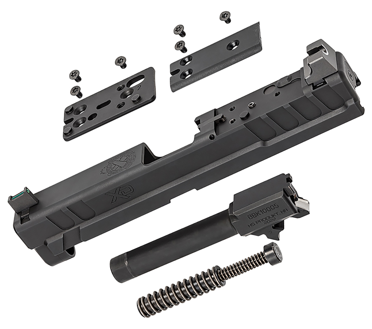 Springfield Armory XD4902 XD OSP  9mm Luger 4″ Barrel, Black Steel Slide for Springfield XD with Optics Cut, Suppressor Height Night Sights, Includes Cover Plates