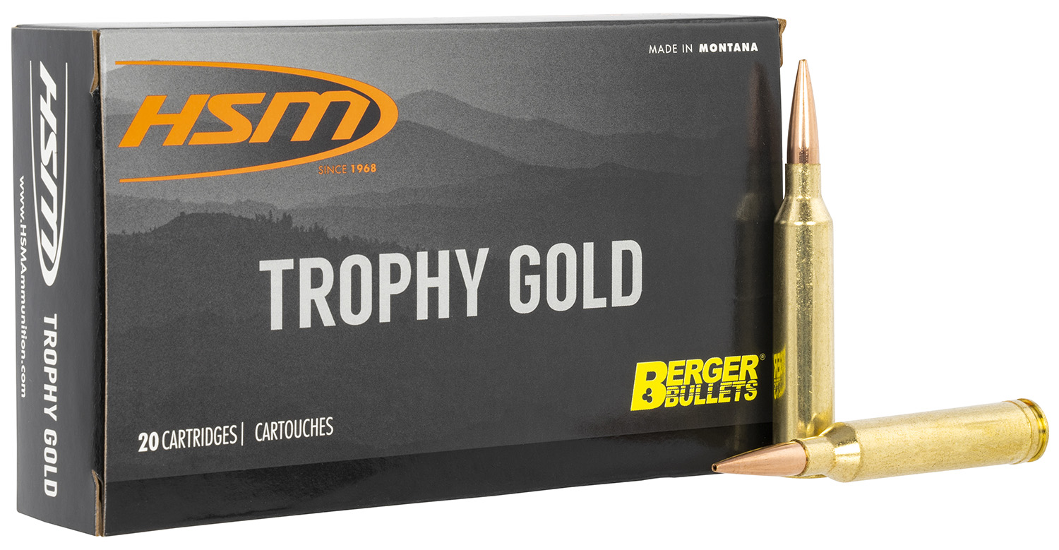 HSM 65X284130VLD Trophy Gold Extended Range 6.5×284 Norma 130 gr Berger Hunting VLD Match 20 Per Box/ 20 Case