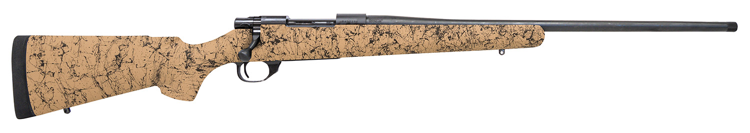 Howa HHS43334 M1500 HS Precision 300 Win Mag 3+1 24″ Blued Threaded Barrel/Rec, Tan with Black Webbed HS Precision Stock