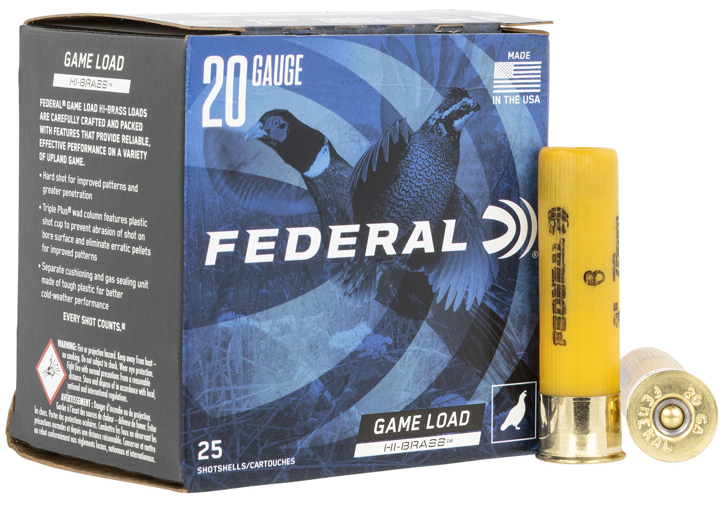 Federal H2586 Game-Shok High Brass 20Gauge 3″ 1 1/4oz 6Shot 25 Per Box/10 Case
