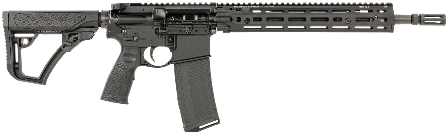 Daniel Defense 0219110613047 M4A1 RIII 5.56x45mm NATO 14.50″ 30+1, Black, OEM Stock & Grip, 12.50″ M-Lok Handgaurd, Ambi Controls, Pinned & Welded Flash Hider