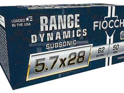 Fiocchi 57SUB62 Range Dynamics Subsonic 5.7x28mm 62gr Full Metal Jacket 50 Per Box/10 Case