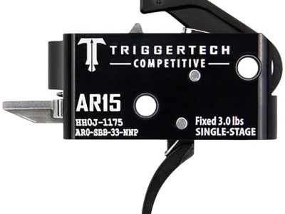 TriggerTech AR0SBB33NNP Competitive  Pro Curved Single-Stage 3 lbs Fixed for AR-15