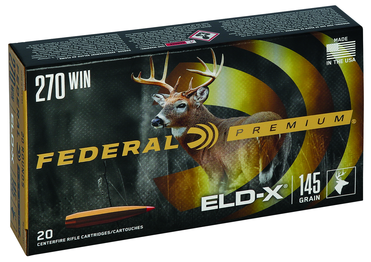 Federal P270ELDX1 Premium ELD-X 270Win 145gr 20 Per Box/10 Case