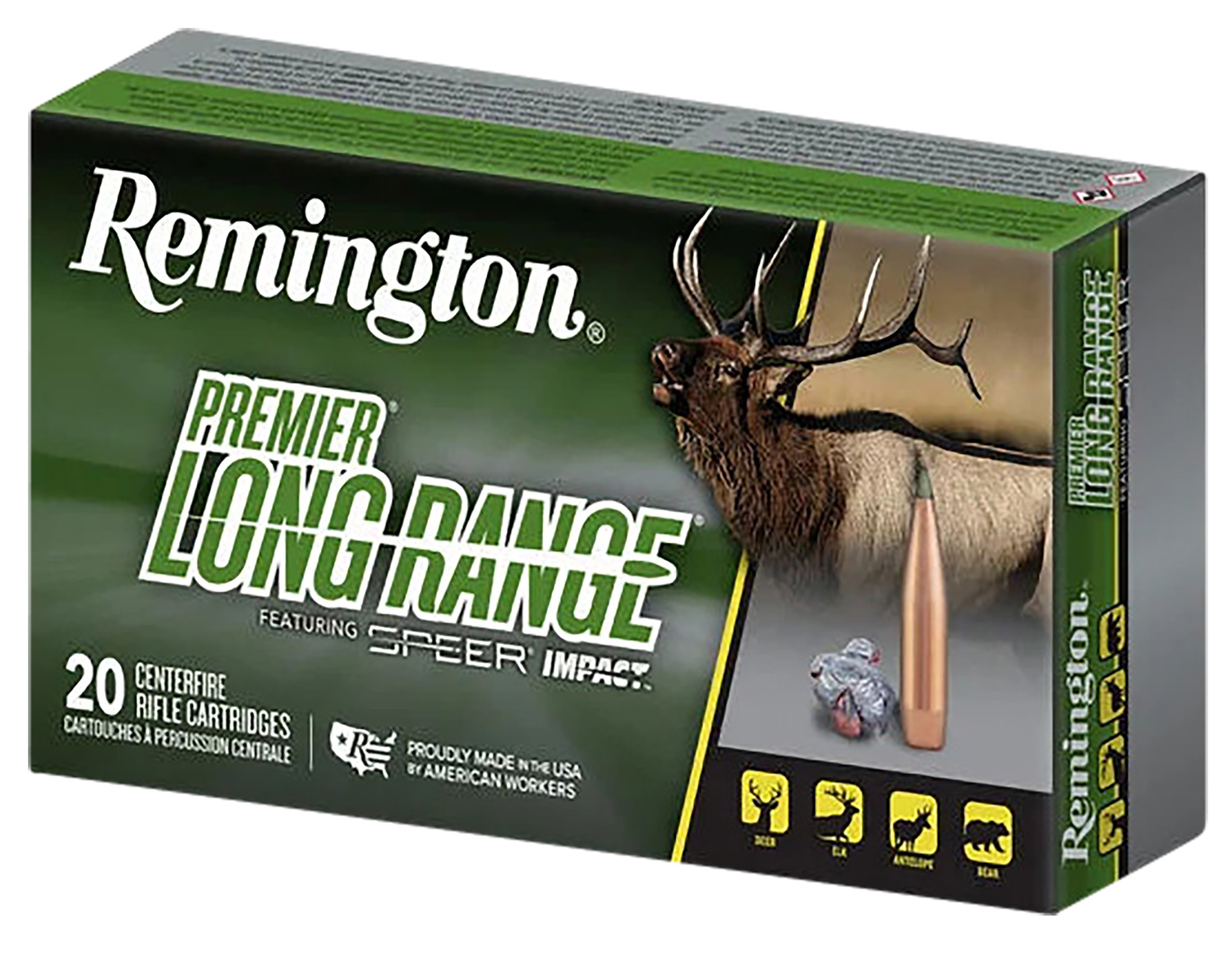Remington Ammunition R21343 Premier Long Range 7mmRemMag 175gr Speer Impact 20 Per Box/10 Case