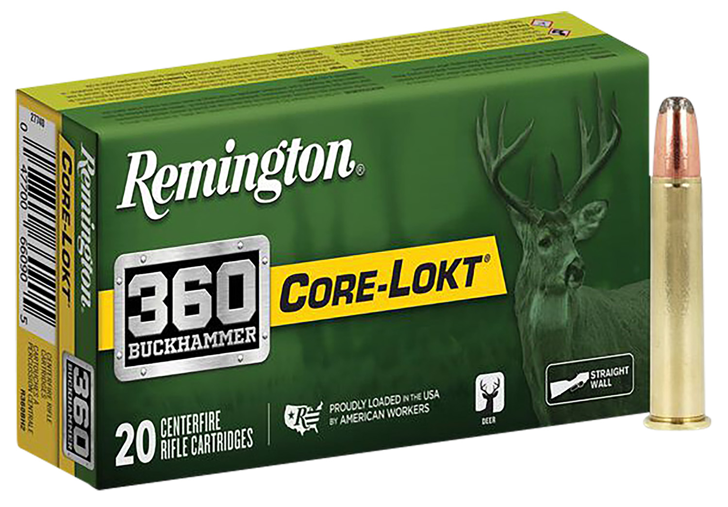 Remington Ammunition R27742 Core-Lokt  360Buckhammer 180gr Soft Point Core Lokt 20 Per Box/10 Case