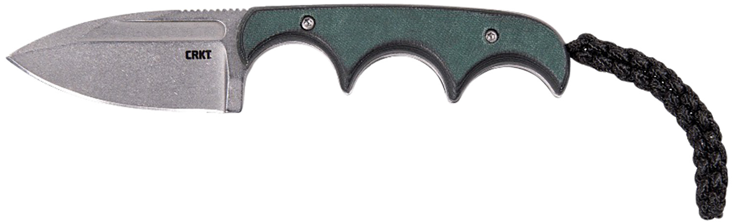 CRKT 2396 Minimalist  2.15″ Fixed Spear Point Plain Stonewashed 8Cr13MoV SS Blade/Green Polished Resin Infused Fiber Handle