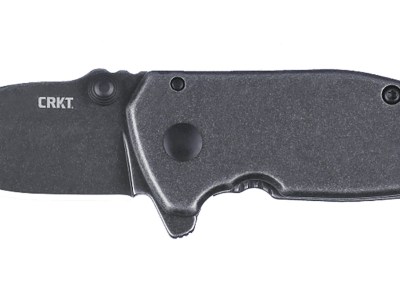 CRKT 2485K SQUID #405 Compact Folding Plain Stonewashed 8Cr13MoV SS Blade, Stainless Steel Handle, Includes Pocket Clip