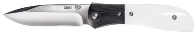 CRKT M4-02M M4-02M  3.25″ Plain Satin 8Cr13MoV SS Blade Black/White Resin Infused Fiber w/G10 Bolster Handle Includes Pocket Clip