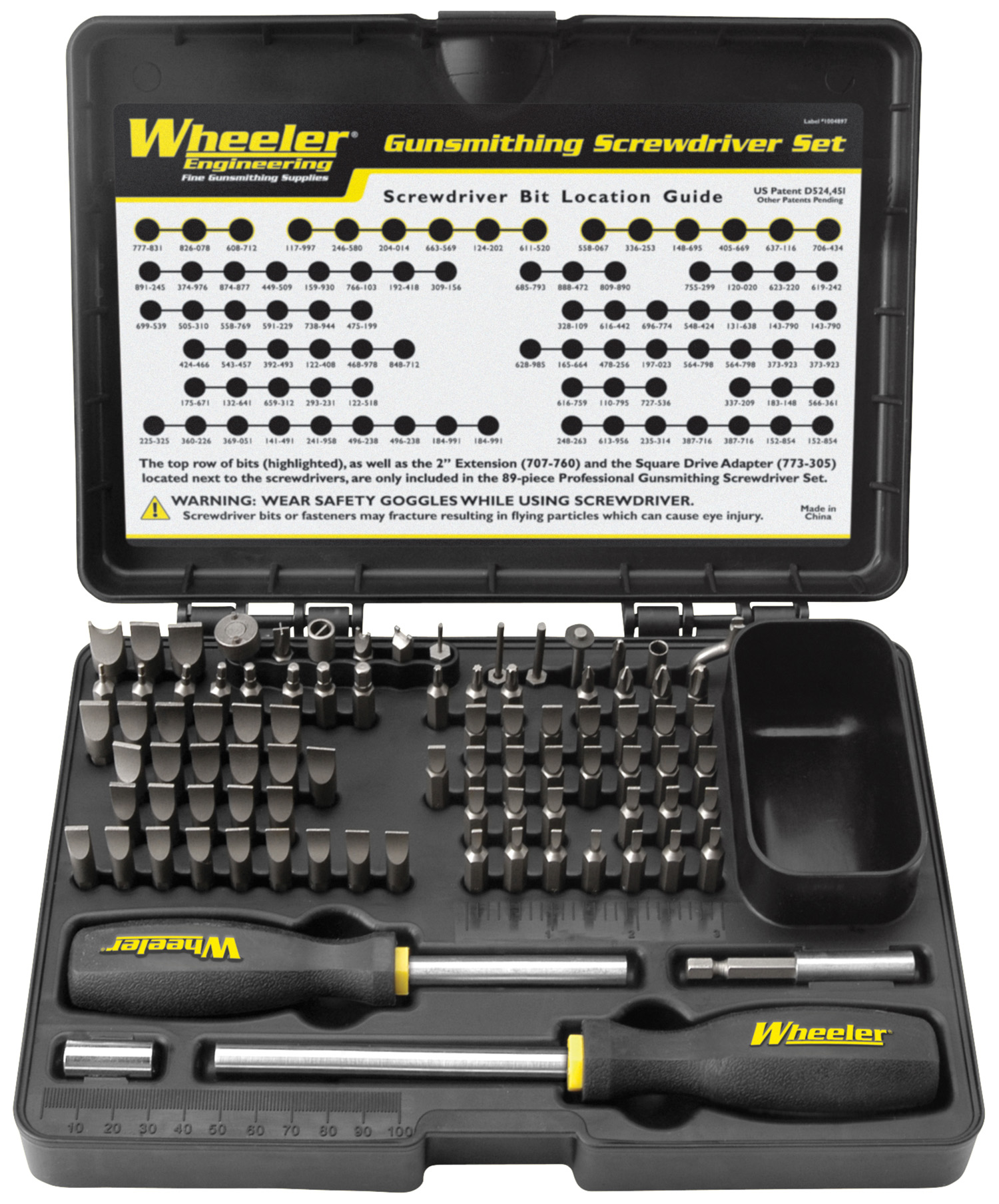 Wheeler 4001008 Pro Gunsmithing Screwdriver Set Black 89 Pieces