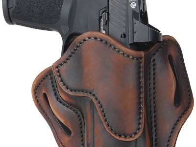 1791 Gunleather ORBH24VTGR BH2.4 Optic Ready OWB Size 2.4 Vintage Leather Belt Slide Fits Walther PPQ/Sig P320/Springfield XD-M Right Hand