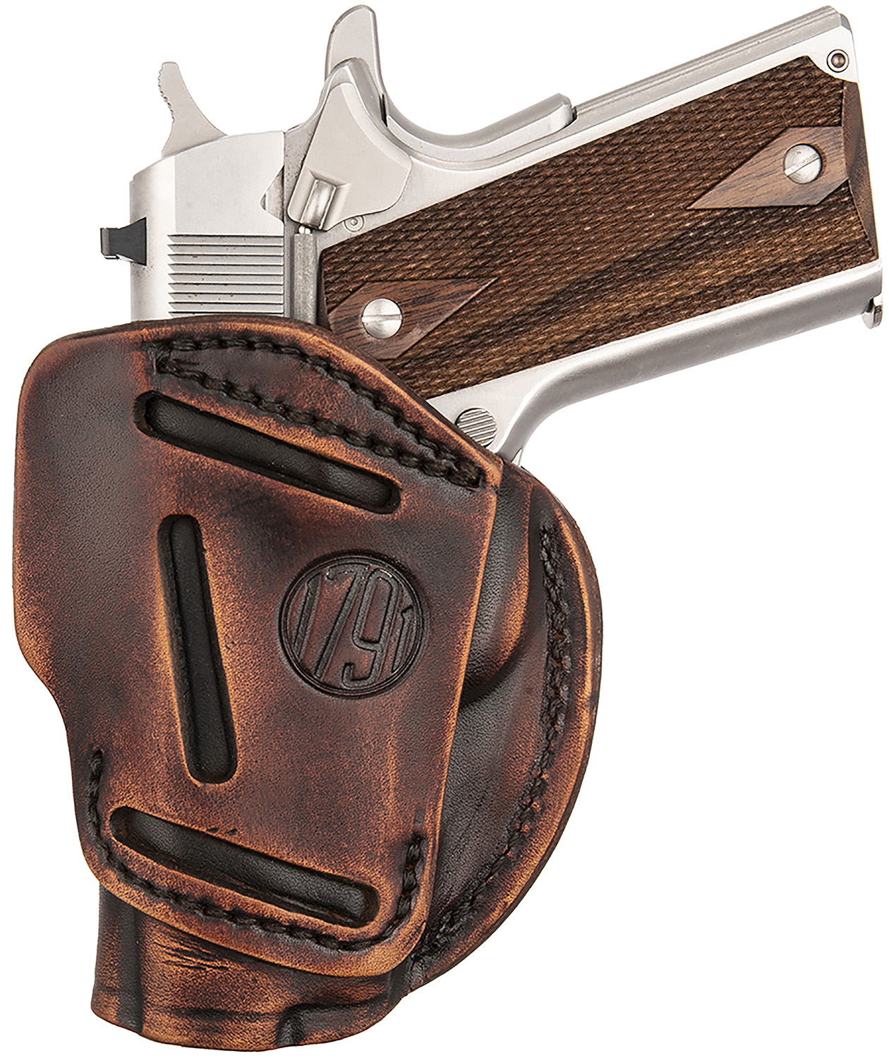 1791 Gunleather 3WH1VTGA 3-Way  IWB/OWB Size 01 Vintage Leather Belt Loop Fits 1911 3-4″ Ambidextrous Hand