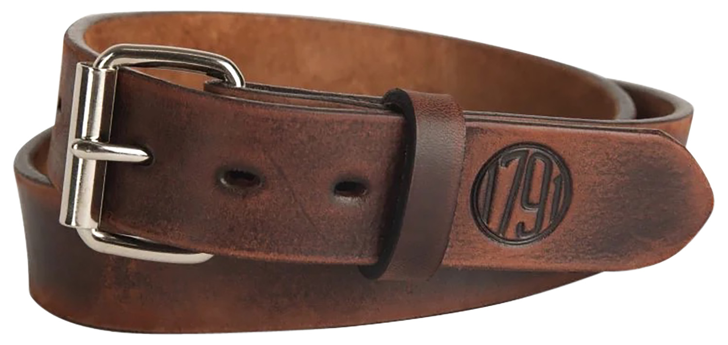 1791 Gunleather BLT014852VTGA 01 Gun Belt Vintage Leather 48/52 1.50″ Wide Buckle Closure
