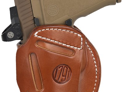 1791 Gunleather 4WH6CBRR 4-Way  IWB/OWB Size 06 Classic Brown Leather Belt Clip Compatible w/ Glock 17/Ruger American Pistol Right Hand