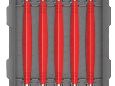 Real Avid AVAGSPS Accu-Grip Steel Picks  Red Rubber Overmold Handle 5 Pieces