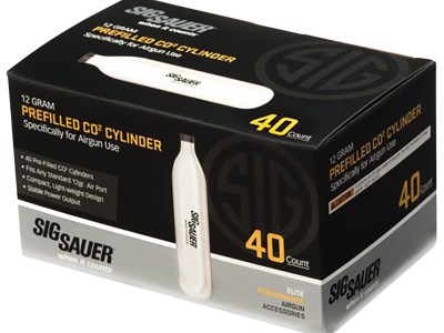 Sig Sauer Airguns AC1240 CO2 Cylinders Cartridges, 12 Grams, 40 Per Box