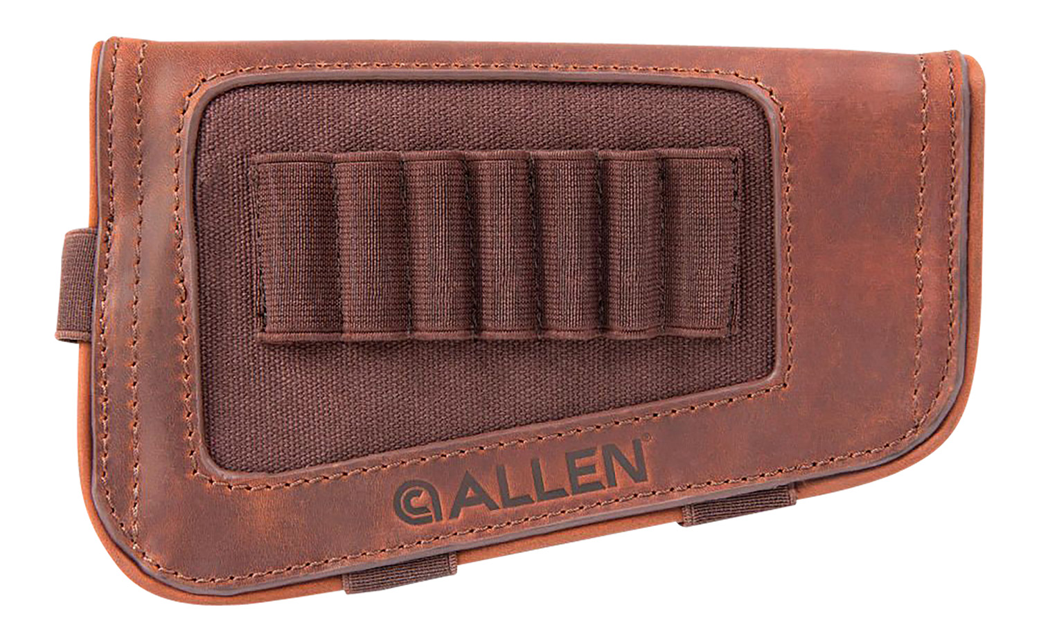 Allen 8517 New Castle Buttstock Cartridge Carrier Brown Leather 7rd Rifle Buttstock Mount