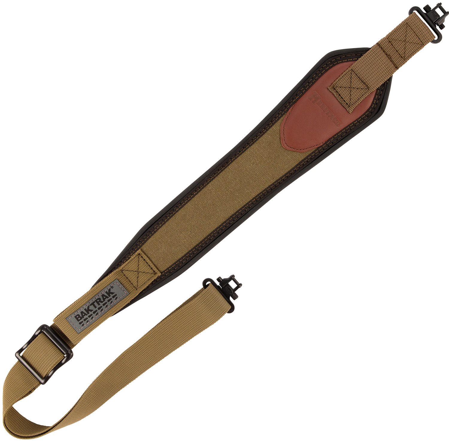 Heritage Cases 8110 Long Gun Sling  Olive Canvas w/Leather Trim 33″-46″ OAL