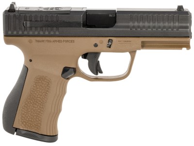 FMK FMKG49BB G3  9mm Luger 14+1 4″ Stainless Steel Barrel, Black Optic Cut/Serrated Carbon Steel Slide, Burnt Bronze Polymer Frame w/Picatinny Rail, Black Backstrap Grip