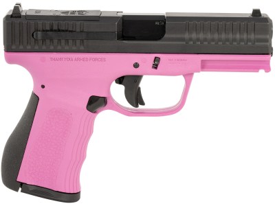 FMK FMKG49PK G3  9mm Luger 14+1 4″ Stainless Steel Barrel, Black Optic Cut/Serrated Carbon Steel Slide, Pink Polymer Frame w/Picatinny Rail, Black Backstrap Grip