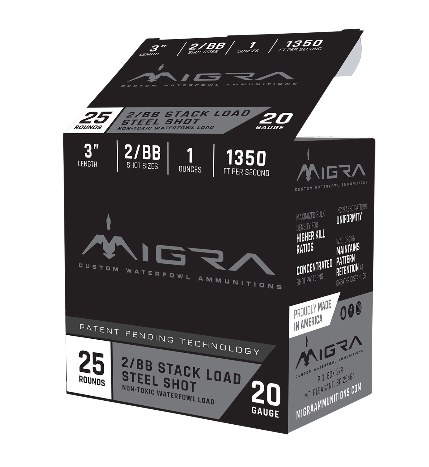 Migra Ammunitions M20S46 Combinational  20Gauge 3″ 1oz 4/6Shot 25 Per Box/10 Case