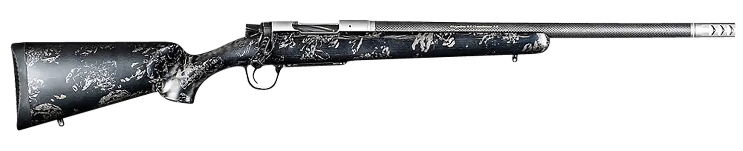 Christensen Arms 8010632800 Ridgeline FFT TI 7mm PRC 3+1 22″ Carbon Fiber Threaded Barrel, Stainless Titanium Rec, Black with Gray Accents Stock