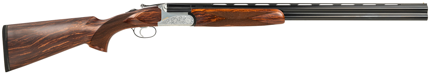 Fausti Usa, Inc 15802 Caledon  28 Gauge 2.75″ 2rd 28″ Blued Barrel, Engraved Stainless Rec, Wood Laser Grain Stock, Metallic Bead Sight