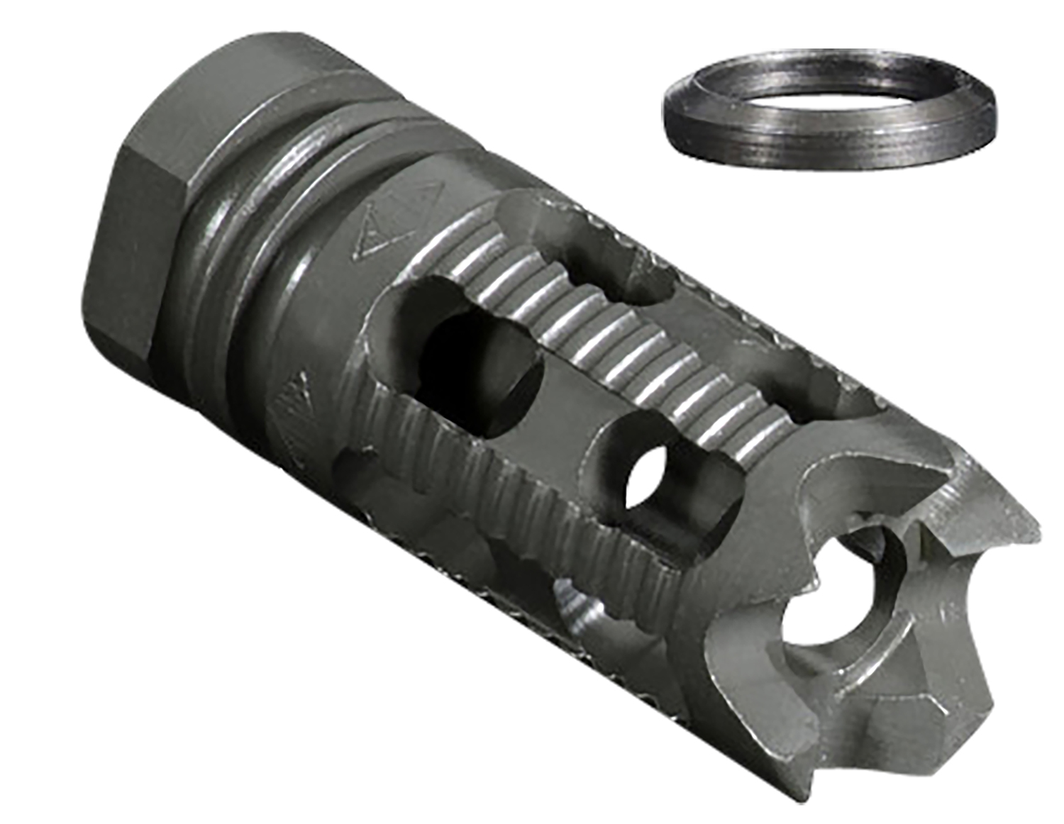 Yankee Hill 285M1 Phantom Comp/Brake with Aggressive End, 1/2″-28 tpi Threads 2.25″ OAL for 5.56mm