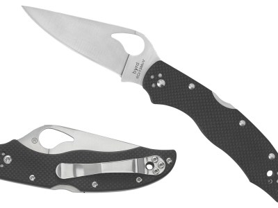 Spyderco BY01GPS2 Harrier 2  3.39″ Folding Drop Point Part Serrated Stonewashed 8Cr13MoV SS Blade, Black Textured G10 Handle, Includes Pocket Clip