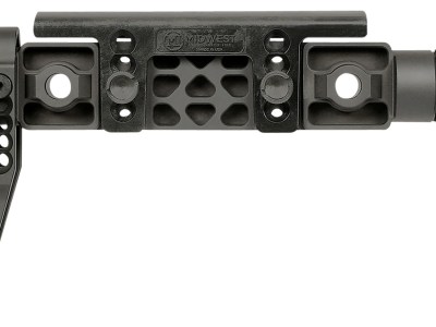 Midwest Industries MIALPHAFBSF Alpha Fixed Beam Black Synthetic Side Folding Stock with Adjustable Cheekrest, Compatible w/ 1913 Picatinny Rail Adapter