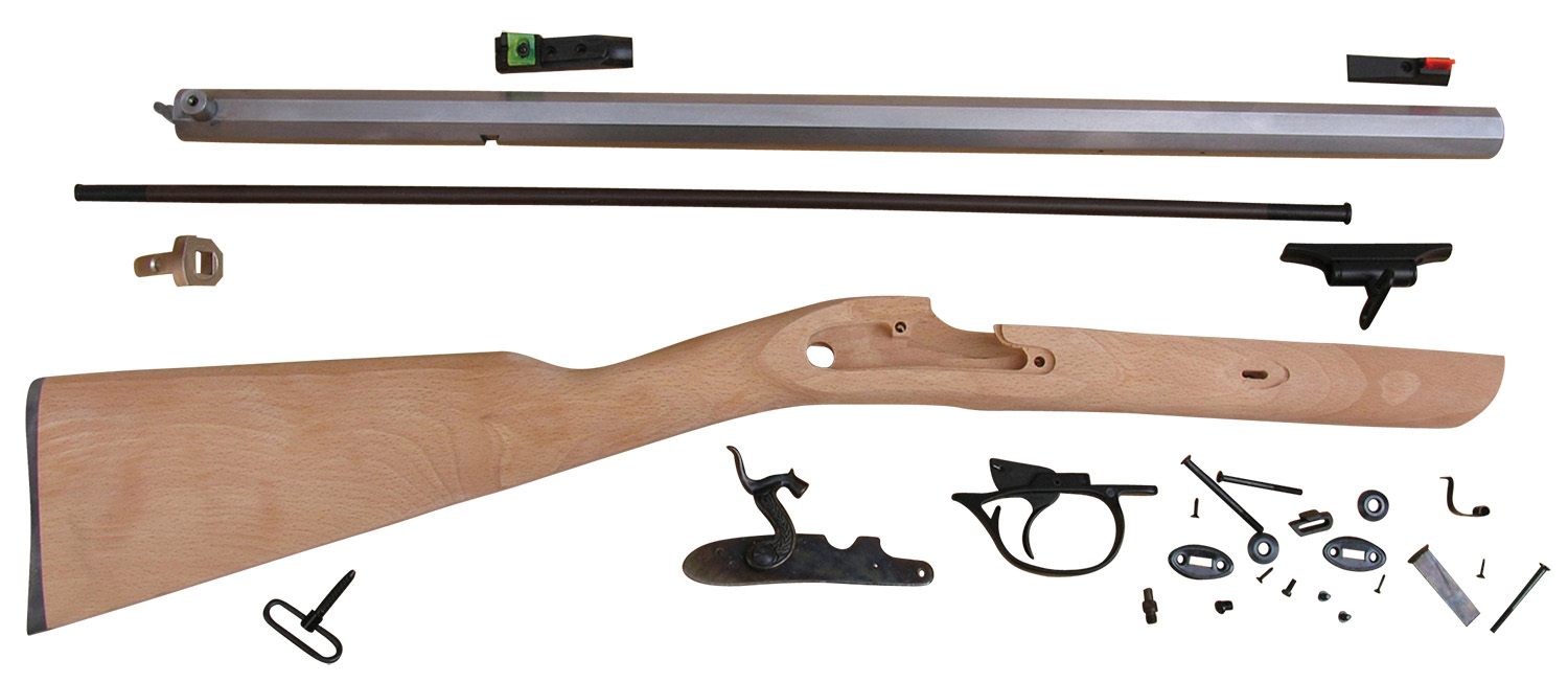 Traditions KRC53008 Deerhunter  50 Cal Percussion 24″ Natural Stainless Octagon Barrel Unfinished Hardwood Stock Sidelock Action Lite Optic Sights