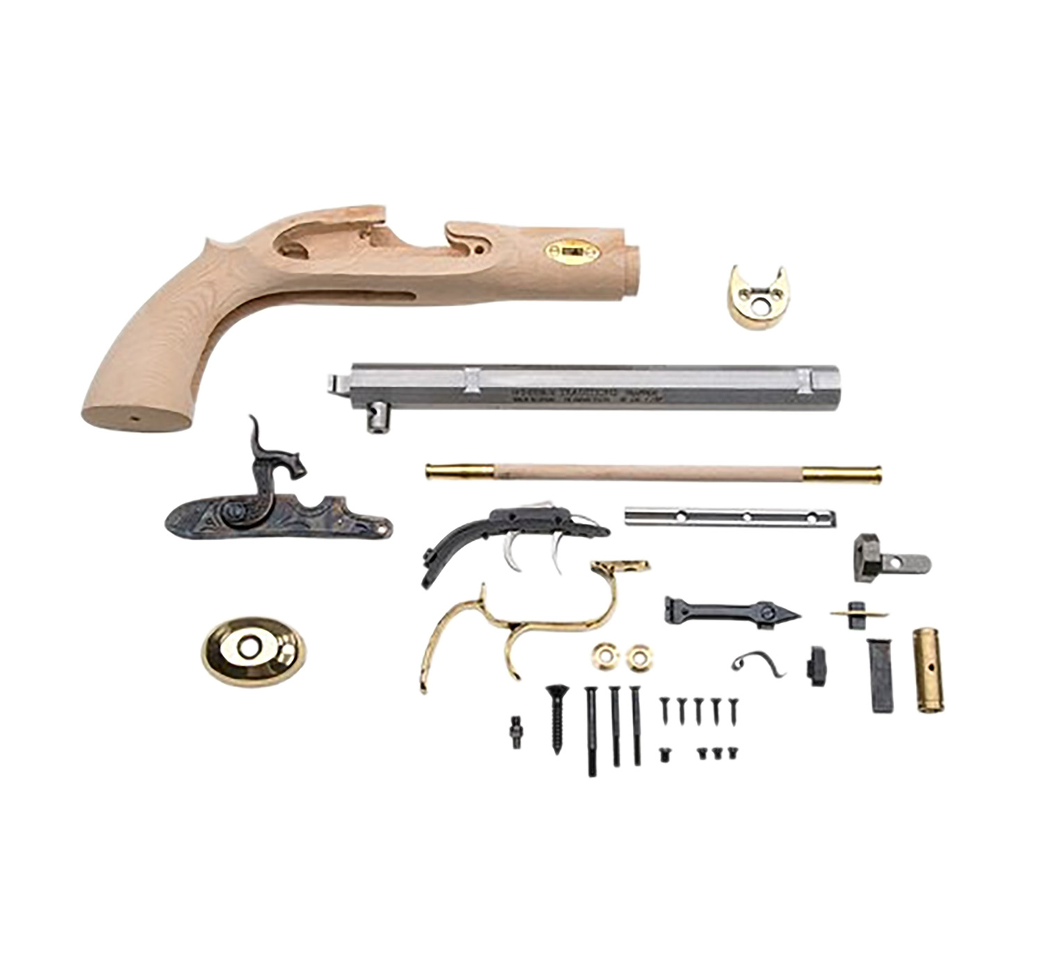 Traditions KPC50902 Trapper Pistol Kit 50 Cal Flintlock 9.75″ Blued Octagon Barrel Unfinished Wood Frame Grip Sidelock Action
