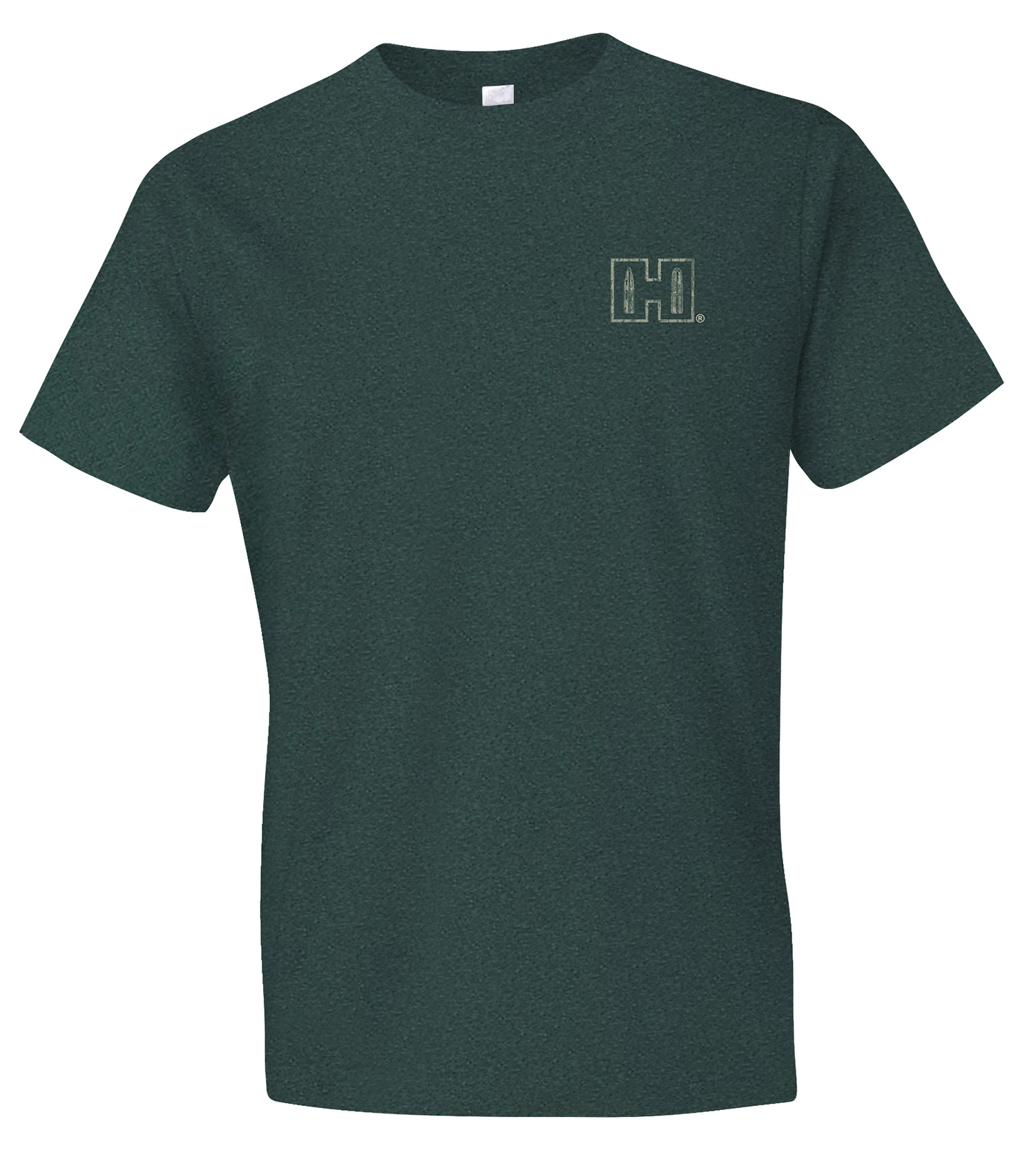 Hornady Gear 31796 Double Rocker  Olive Heather, Cotton/Polyester/Rayon, Short Sleeve Semi-Fitted, 3XL