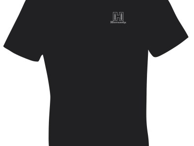 Hornady Gear 30123 Fueled By Hornady  Black Cotton, Short Sleeve Semi-Fitted Large