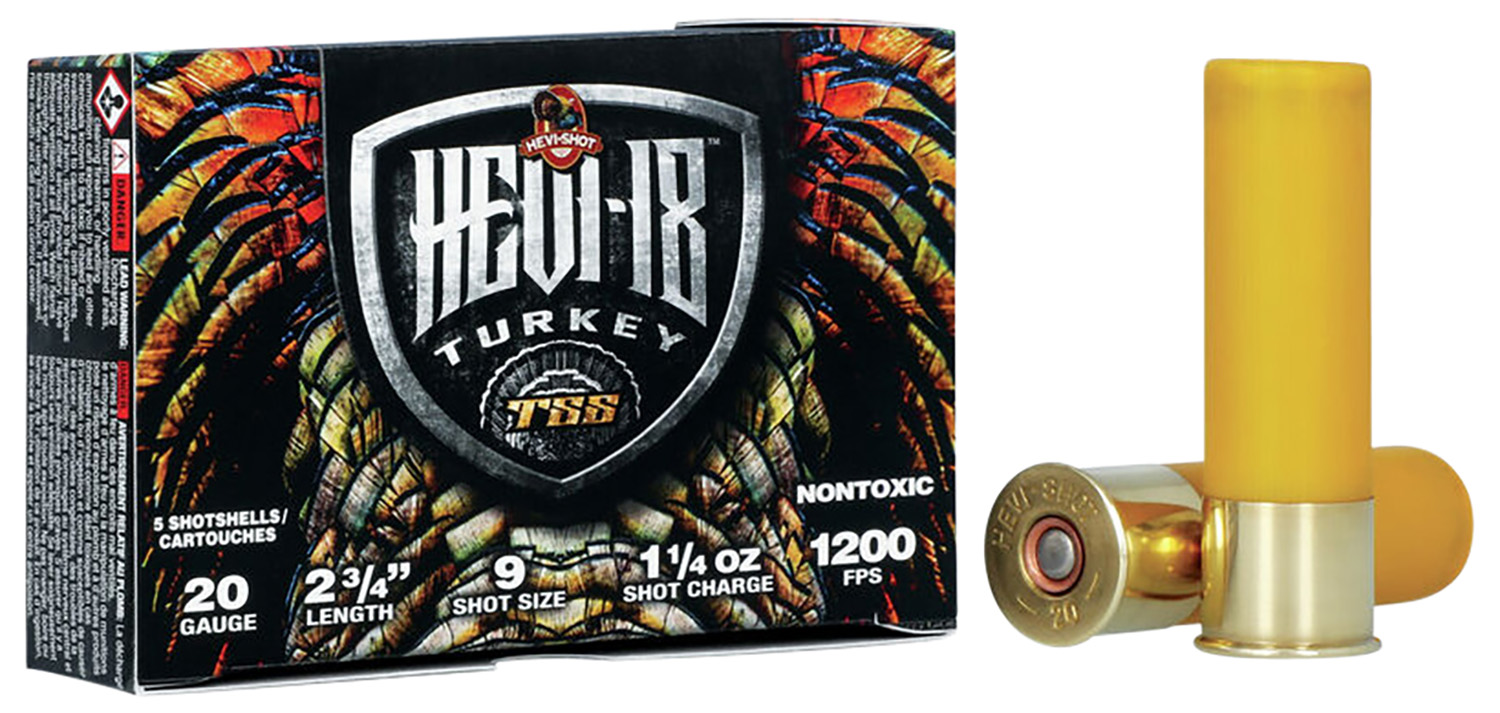 HEVI-Shot HS7109 HEVI-18 TSS Turkey 20Gauge 2.75″ 1 1/4oz Tungsten 9Shot 5 Per Box/10 Case
