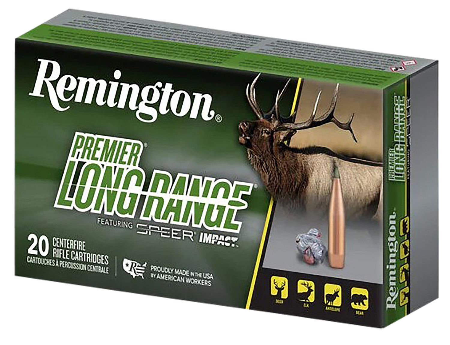 Remington Ammunition R28828 Premier Long Range 6.5PRC 140gr Speer Impact 20 Per Box/10 Case