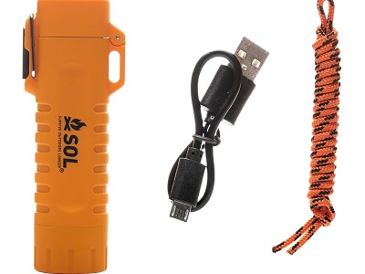 Survive Outdoors Longer 01401243 Fire Lite Fuel Free Lighter Orange Plastic Includes USB Cable/Lanyard